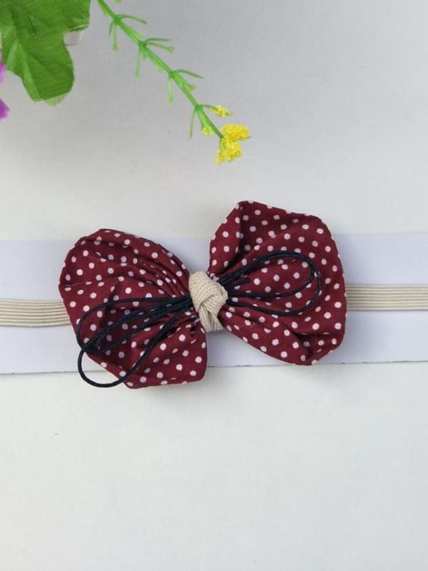 Cute Cloth Dots Printed Bowknot Headband Newborn Baby Girls - dianjiang-