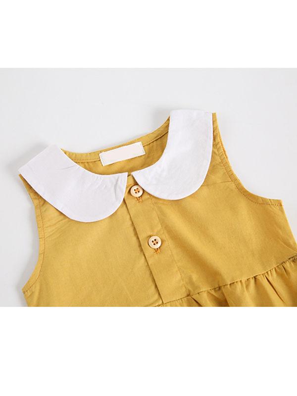 Cute Peter Pan Collar Cotton Baby Girls Romper - dianjiang-