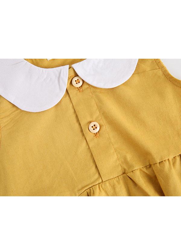 Cute Peter Pan Collar Cotton Baby Girls Romper - dianjiang-