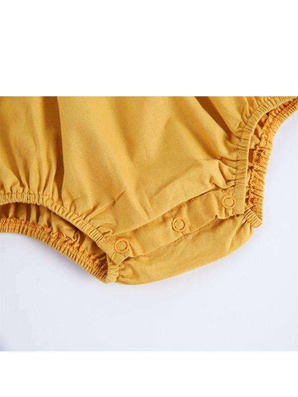 Cute Peter Pan Collar Cotton Baby Girls Romper - dianjiang-