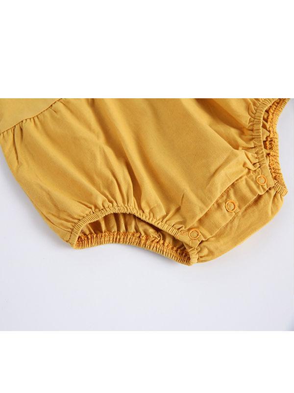 Cute Peter Pan Collar Cotton Baby Girls Romper - dianjiang-