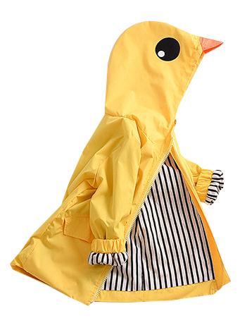 Fashion Duck Style Clothes Wind Rain Jacket Zip Light Hooded Coat For Baby Little Boys Girls Kids - dianjiang-