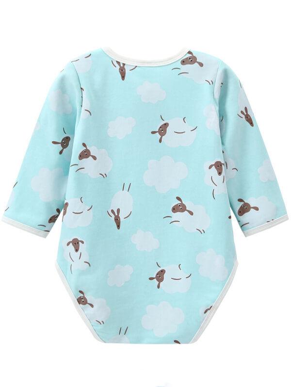 Cute Sheep Printed Long Sleeve Bodysuits for Infant Babies - dianjiang-