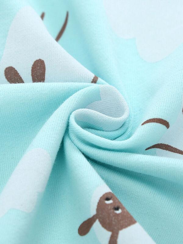Cute Sheep Printed Long Sleeve Bodysuits for Infant Babies - dianjiang-
