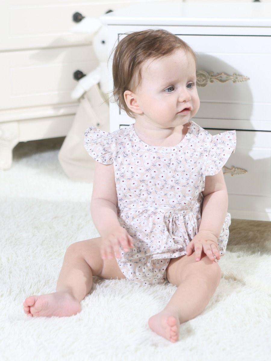 Cute Short Butterfly Sleeve Infant Summer Romper - dianjiang-