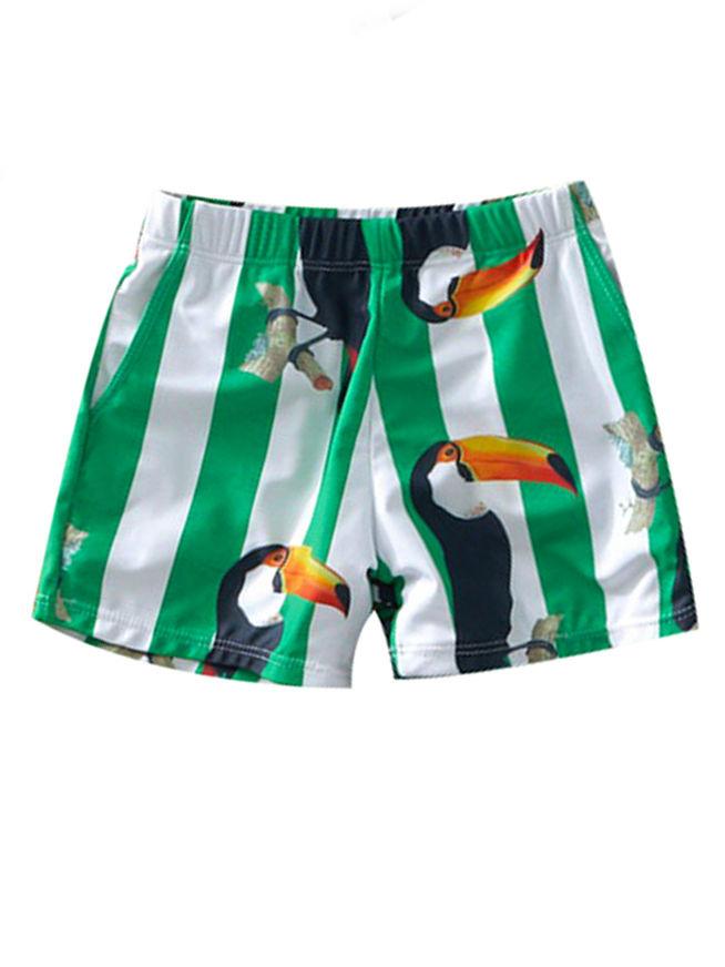 Dad and Son Bird Stripe Swimming Trunks Family Matching - dianjiang-