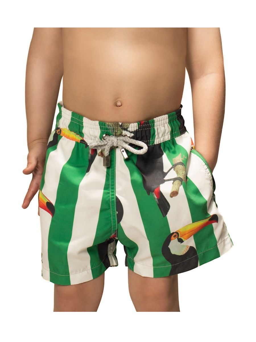 Dad and Son Bird Stripe Swimming Trunks Family Matching - dianjiang-