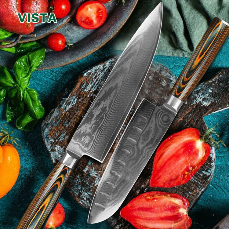 Damascus Knives DV8 67 Layer Chef Knife Japanese Kitchen Knife Damascus Stainless Steel Knives Ultra Sharp Micarta Handle - dianjiang-