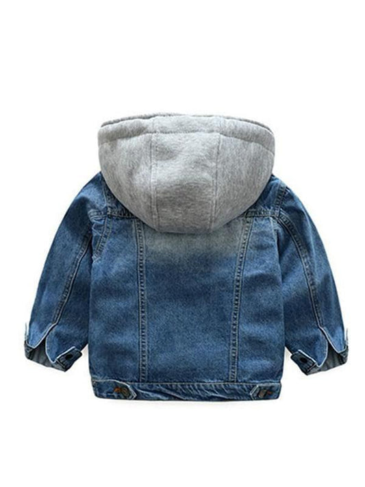 Cool Hooded Outwear Denim Coat Jacket Zip-up for Toddler Boys - dianjiang-