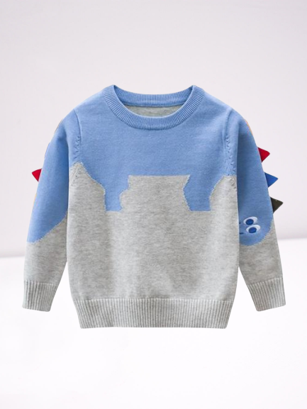 Autumn Cartoon Dinosaur Crochet Sweater - dianjiang-
