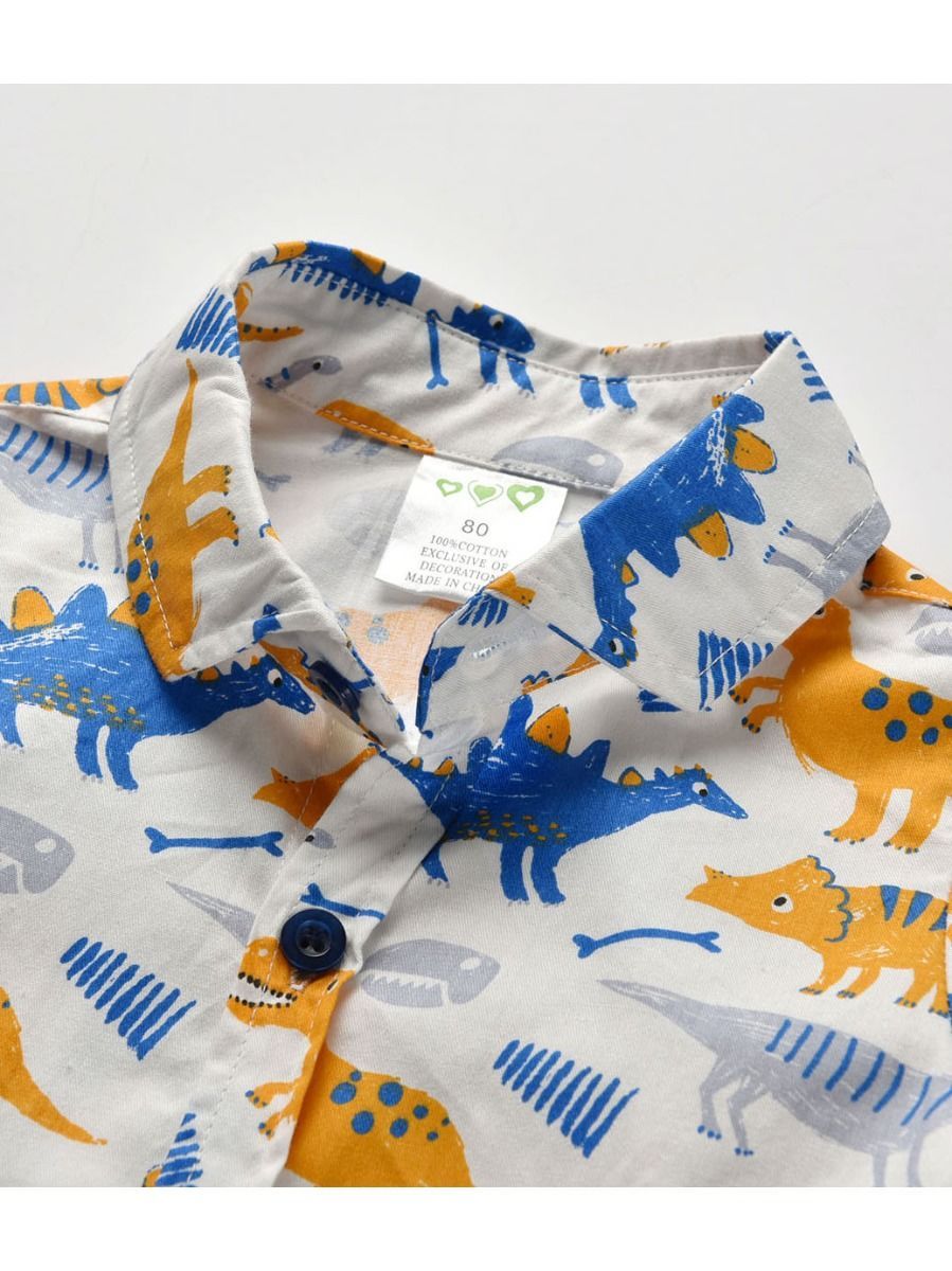 4-Piece Baby Boy Dinosaur Print Party Wear Outfits - dianjiang-