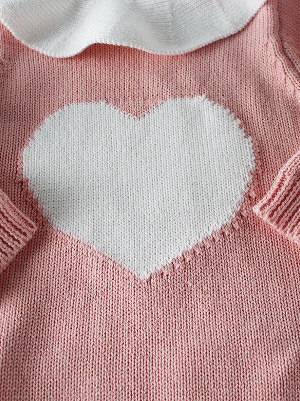 Doll Collar Romper Love Heart Crochet Infant Girl Cotton Spanish Style Baby Clothes - dianjiang-