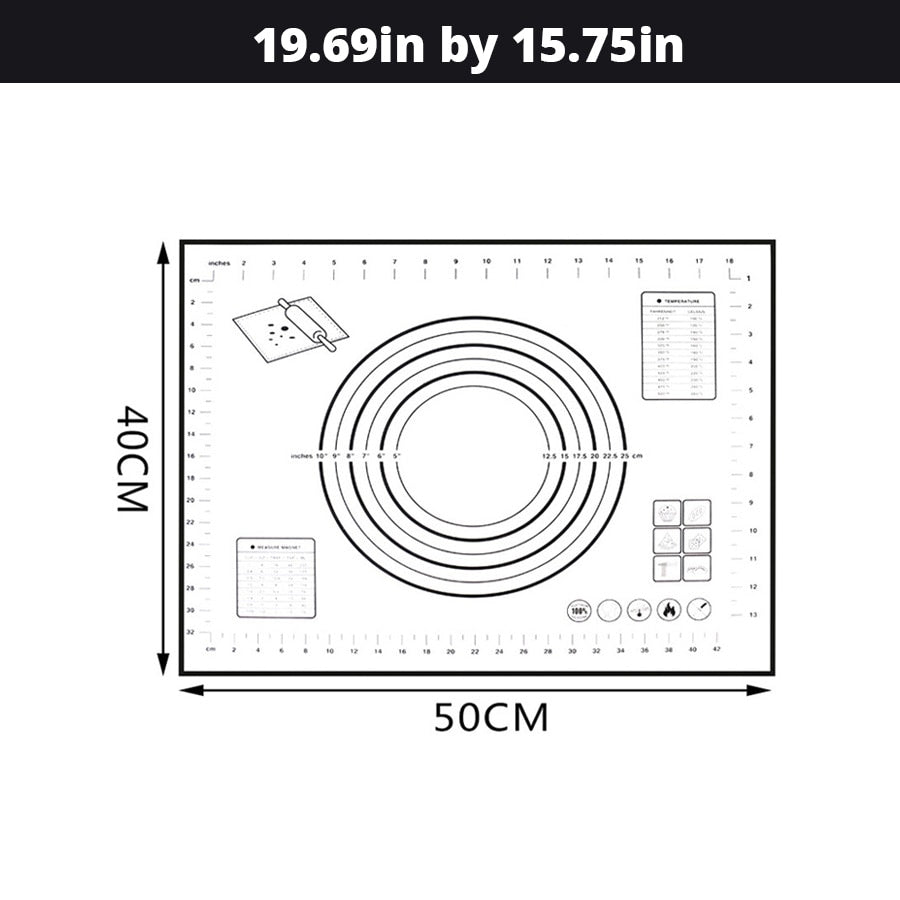 Extra Large 32"x24" Silicone Baking Mat - Non-Stick Non-Skid Pastry Mat with Measurements by Leeseph (Red & Black) - dianjiang-