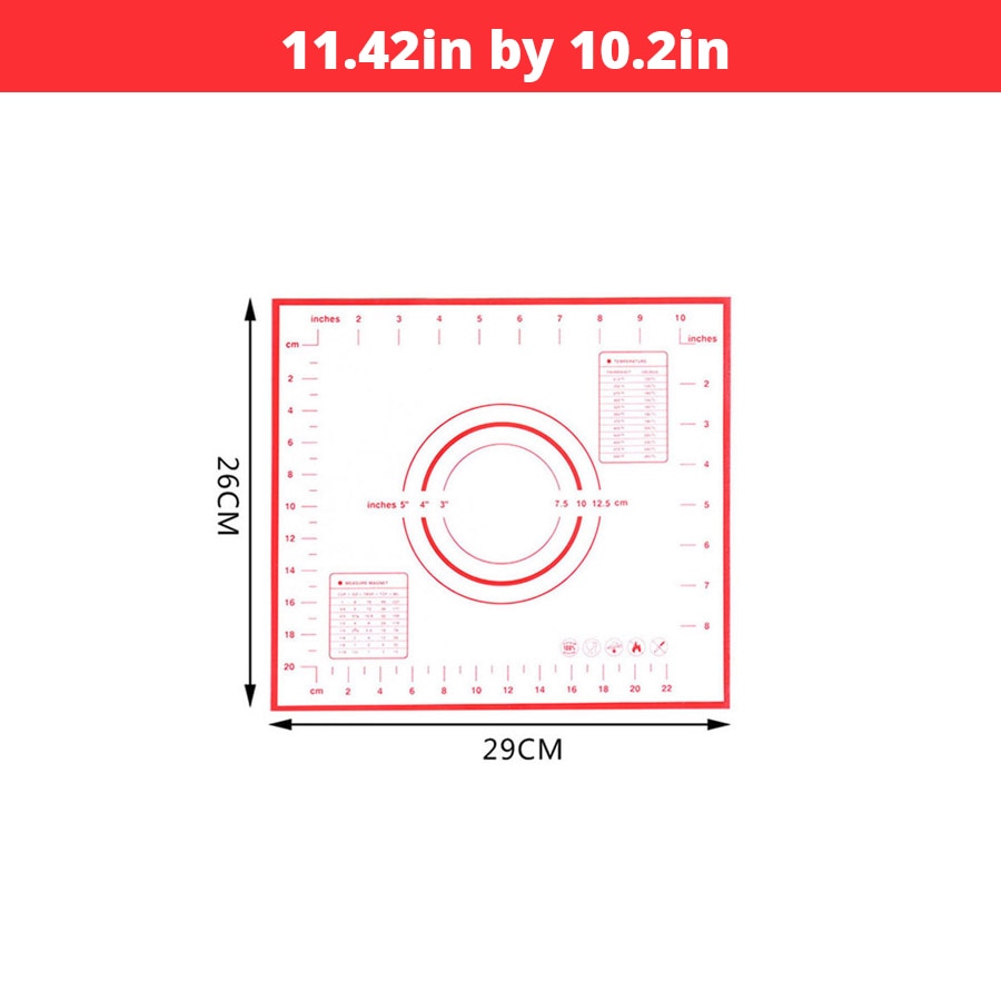 Extra Large 32"x24" Silicone Baking Mat - Non-Stick Non-Skid Pastry Mat with Measurements by Leeseph (Red & Black) - dianjiang-