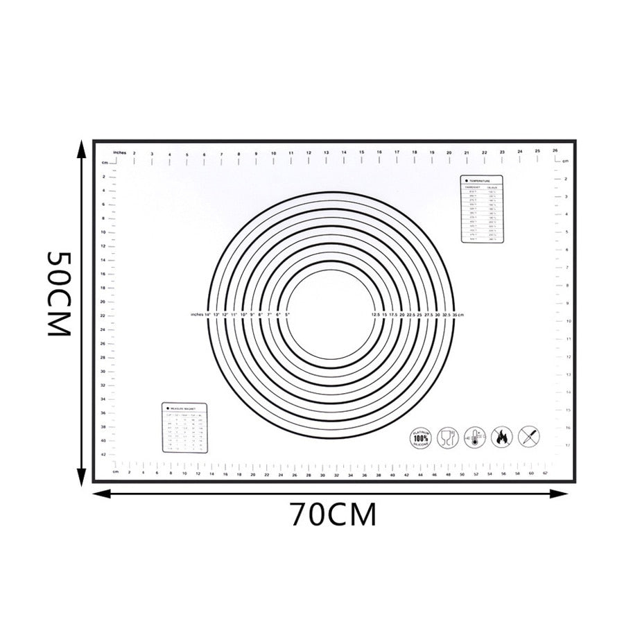 Extra Large 32"x24" Silicone Baking Mat - Non-Stick Non-Skid Pastry Mat with Measurements by Leeseph (Red & Black) - dianjiang-