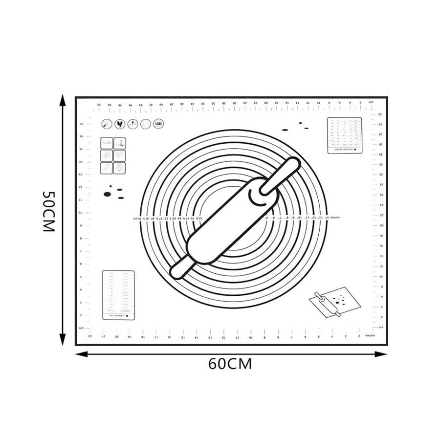 Extra Large 32"x24" Silicone Baking Mat - Non-Stick Non-Skid Pastry Mat with Measurements by Leeseph (Red & Black) - dianjiang-