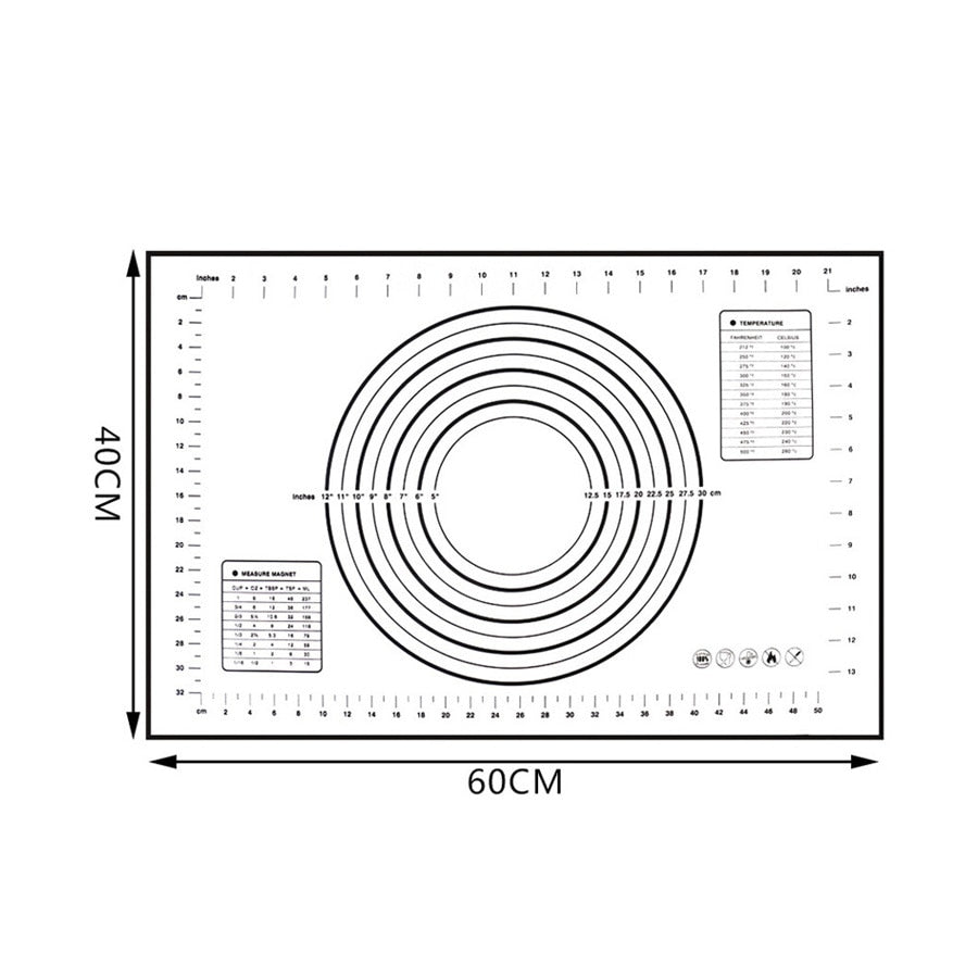 Extra Large 32"x24" Silicone Baking Mat - Non-Stick Non-Skid Pastry Mat with Measurements by Leeseph (Red & Black) - dianjiang-