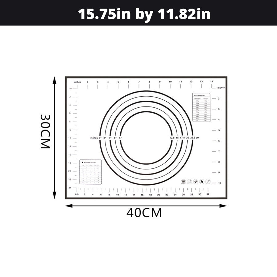 Extra Large 32"x24" Silicone Baking Mat - Non-Stick Non-Skid Pastry Mat with Measurements by Leeseph (Red & Black) - dianjiang-