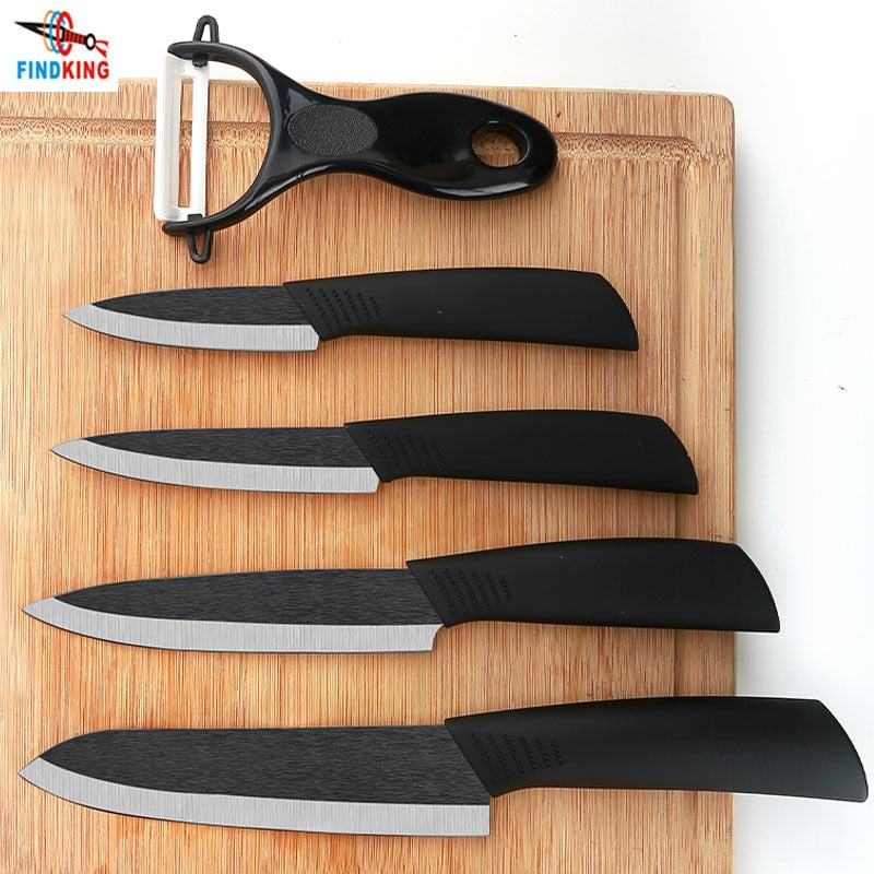 FINDKING Top quality  Zirconia black blade 3" 4" 5" 6" inch + Peeler + covers ceramic knife set kitchen Paring Fruit  knife - dianjiang-