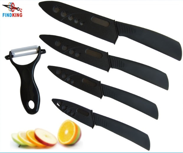 FINDKING Top quality  Zirconia black blade 3" 4" 5" 6" inch + Peeler + covers ceramic knife set kitchen Paring Fruit  knife - dianjiang-