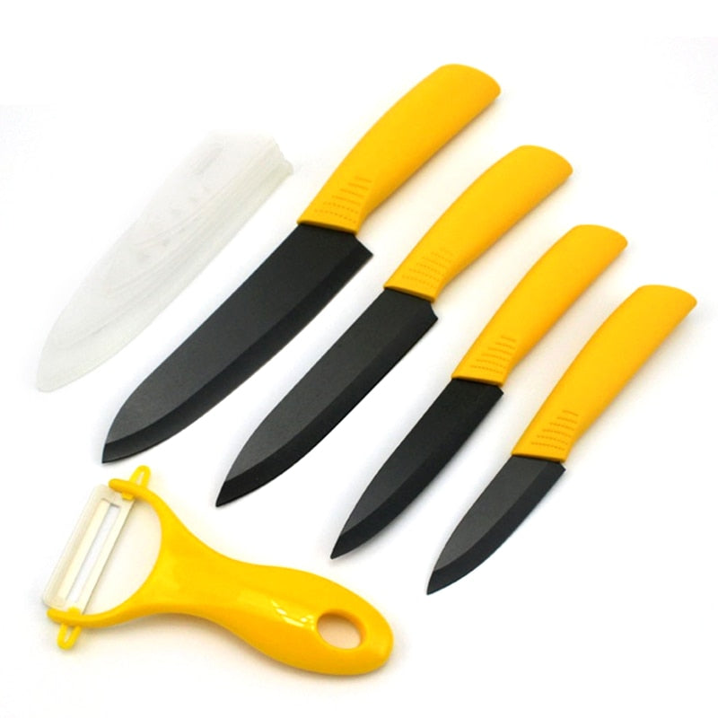 FINDKING Top quality  Zirconia black blade 3" 4" 5" 6" inch + Peeler + covers ceramic knife set kitchen Paring Fruit  knife - dianjiang-