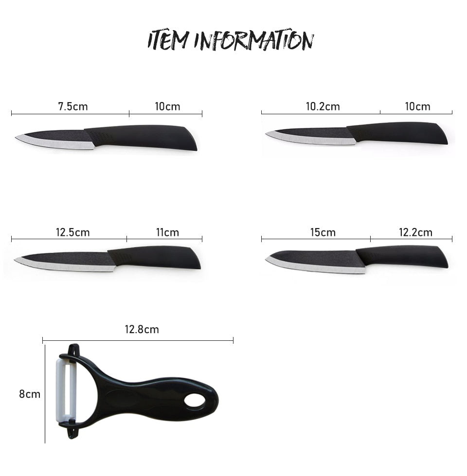 FINDKING Top quality  Zirconia black blade 3" 4" 5" 6" inch + Peeler + covers ceramic knife set kitchen Paring Fruit  knife - dianjiang-