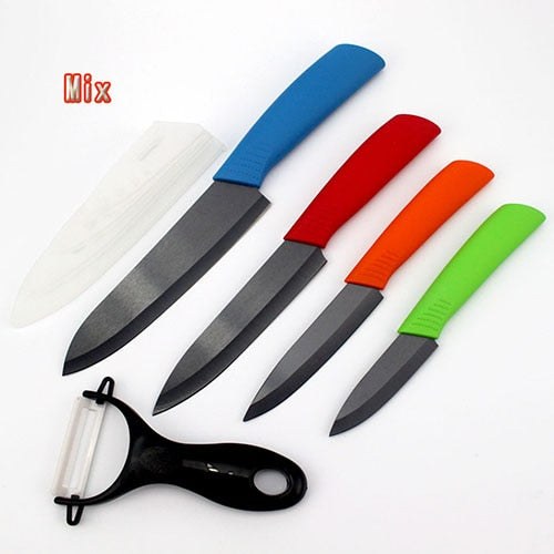 FINDKING Top quality  Zirconia black blade 3" 4" 5" 6" inch + Peeler + covers ceramic knife set kitchen Paring Fruit  knife - dianjiang-