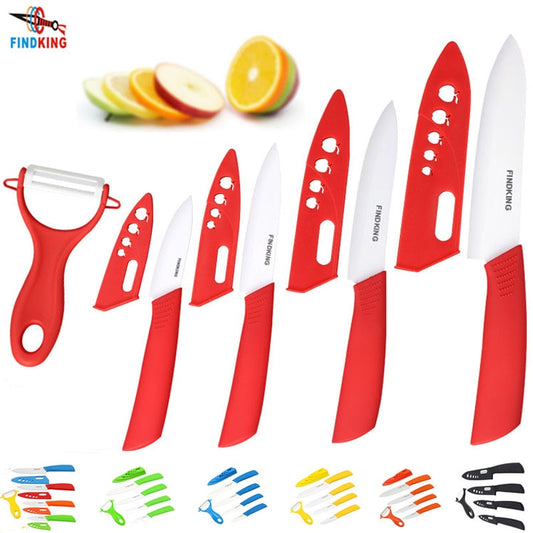 FINDKING top quality ceramic Zirconia kitchen knife set Ceramic Knife 3 4 5 6 inch Peeler Covers for Meat bread fruit knives set - dianjiang-