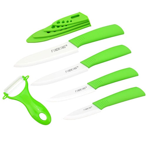 FINDKING top quality ceramic Zirconia kitchen knife set Ceramic Knife 3 4 5 6 inch Peeler Covers for Meat bread fruit knives set - dianjiang-