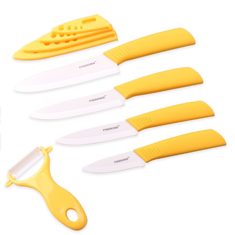 FINDKING top quality ceramic Zirconia kitchen knife set Ceramic Knife 3 4 5 6 inch Peeler Covers for Meat bread fruit knives set - dianjiang-