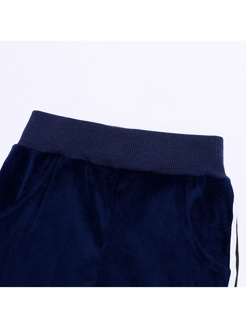 Fall 2-Piece Baby Toddler Boy Pleuche Tracksuit Hooded Jacket & Trousers - dianjiang-