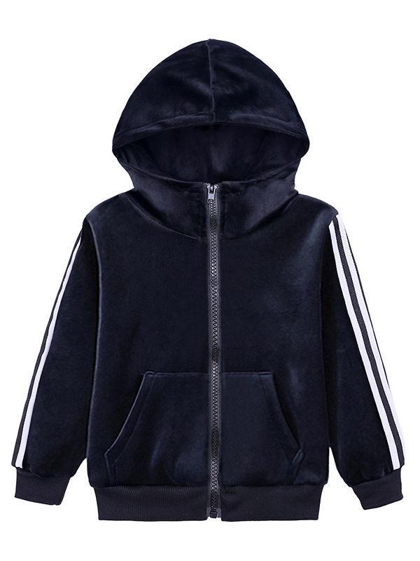 Fall 2-Piece Baby Toddler Boy Pleuche Tracksuit Hooded Jacket & Trousers - dianjiang-