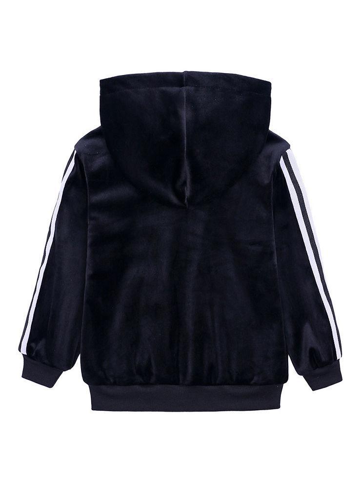 Fall 2-Piece Baby Toddler Boy Pleuche Tracksuit Hooded Jacket & Trousers - dianjiang-