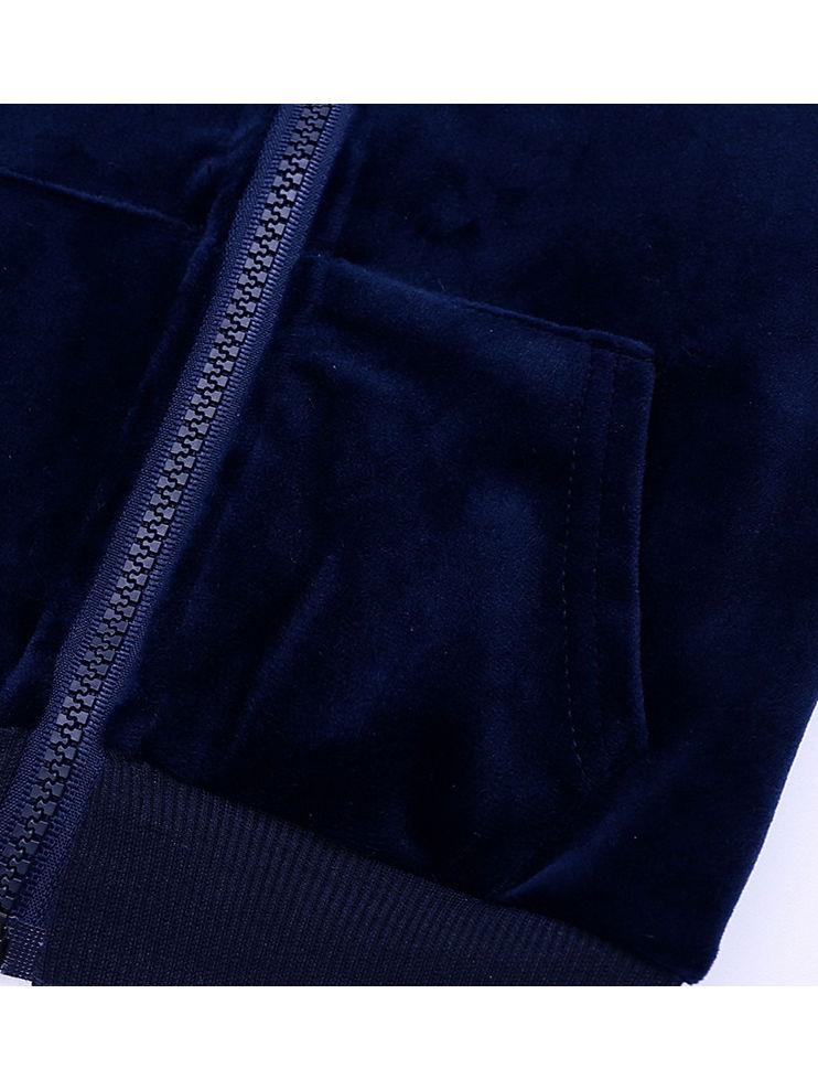 Fall 2-Piece Baby Toddler Boy Pleuche Tracksuit Hooded Jacket & Trousers - dianjiang-