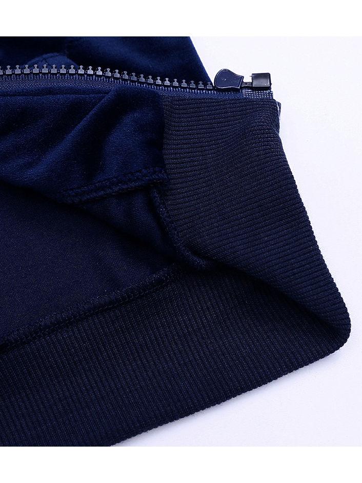 Fall 2-Piece Baby Toddler Boy Pleuche Tracksuit Hooded Jacket & Trousers - dianjiang-