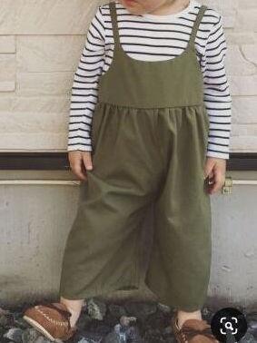 Fall 2-Piece Baby Toddler Girl Stripe Top & Solid Color Jumpsuit Set - dianjiang-