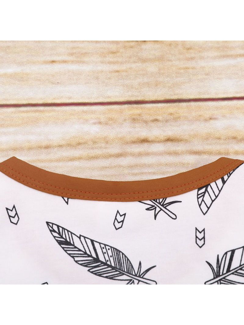 Fall 2-Piece Feather Stripe Overall Matching Hat Set - dianjiang-