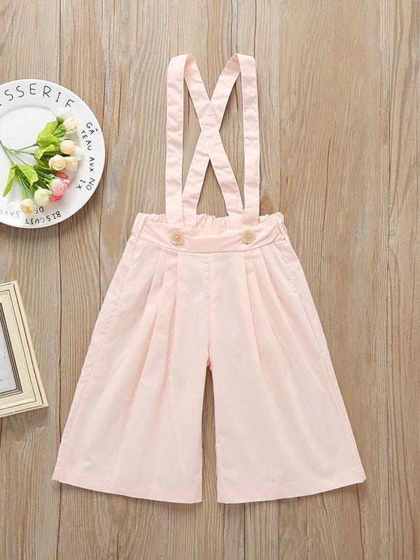Fall 2-Piece Flower Top & Pink Suspender Pants Set - dianjiang-