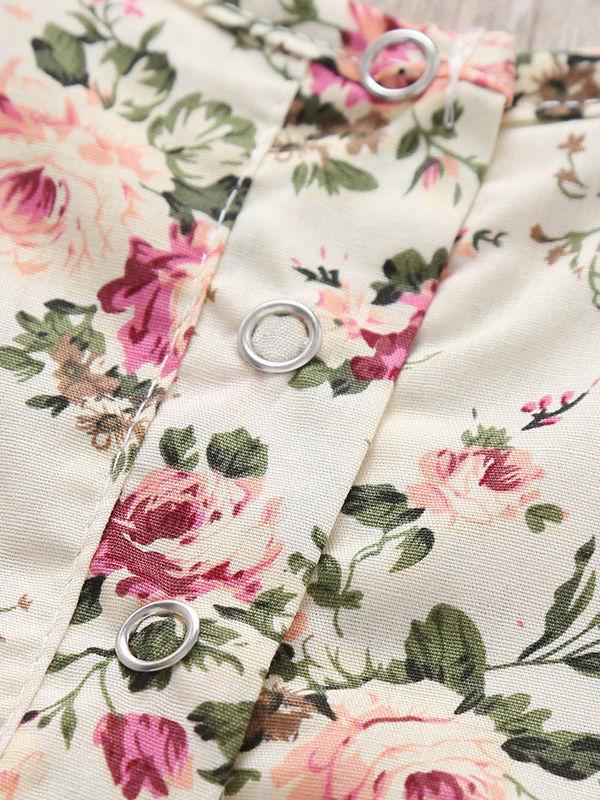 Fall 2-Piece Flower Top & Pink Suspender Pants Set - dianjiang-