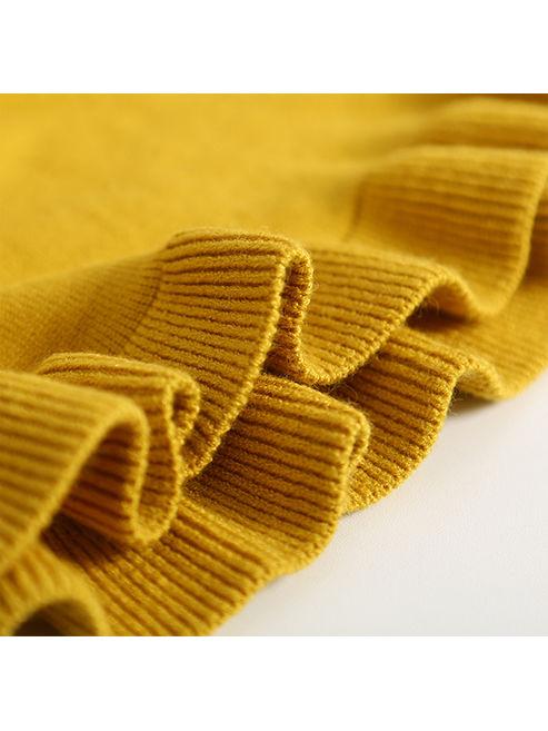 Fall 2-Piece Solid Color Knitted Sweater Matching Flutter Skirt Set - dianjiang-