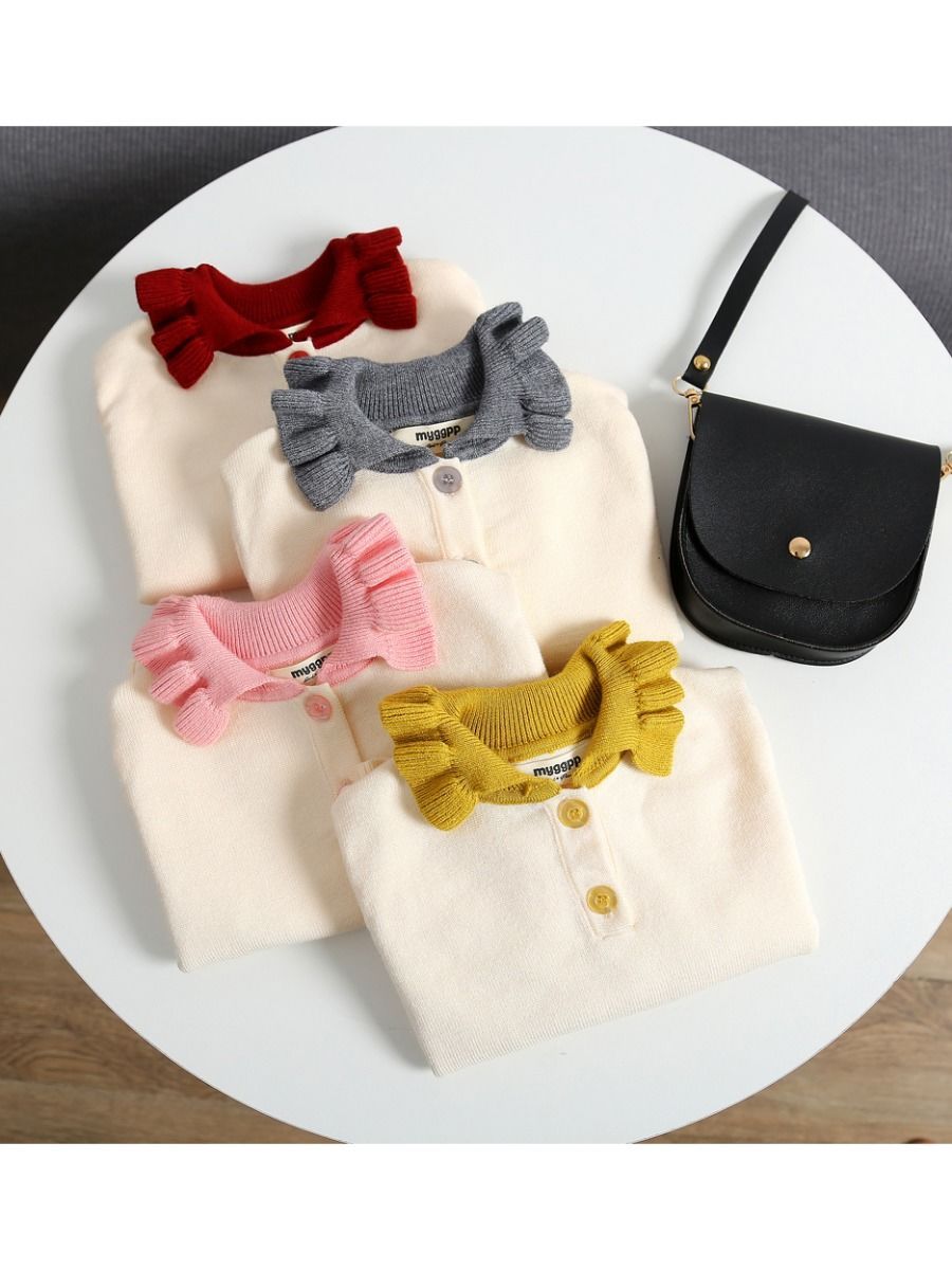 Fall 2-Piece Solid Color Knitted Sweater Matching Flutter Skirt Set - dianjiang-