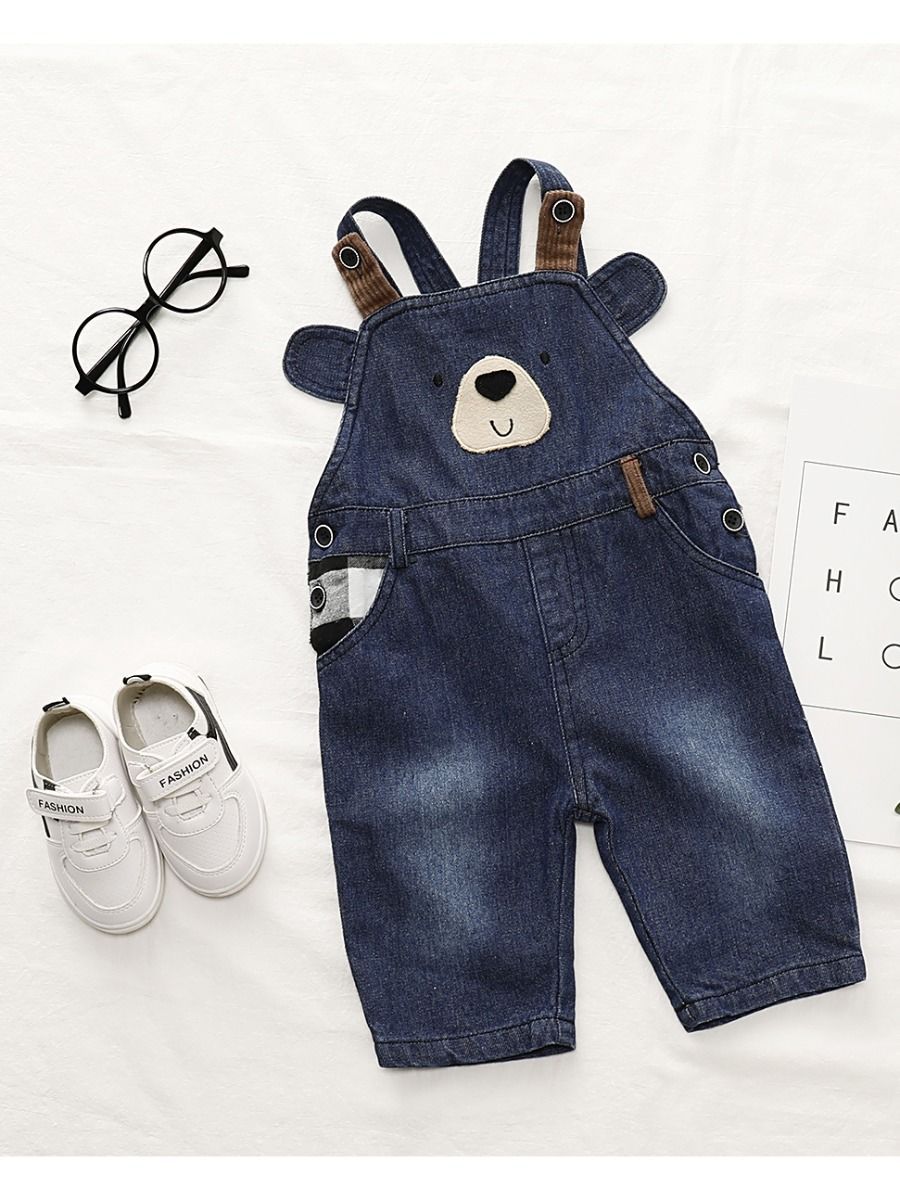 Fall Adorable Bear Bib Overalls For Baby Toddler Kids - dianjiang-