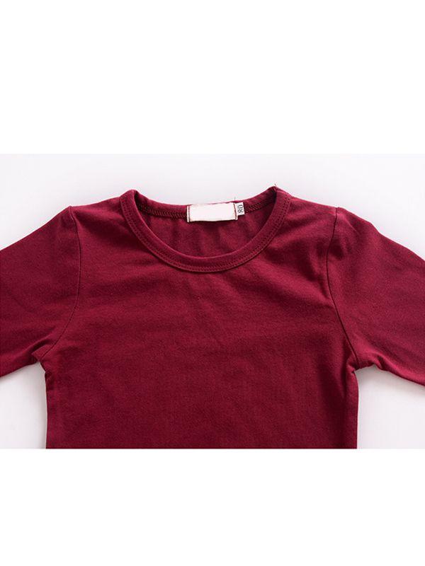 Fall & Autumn Baby Little Girl Round Collar Long Sleeves Cotton Top - dianjiang-