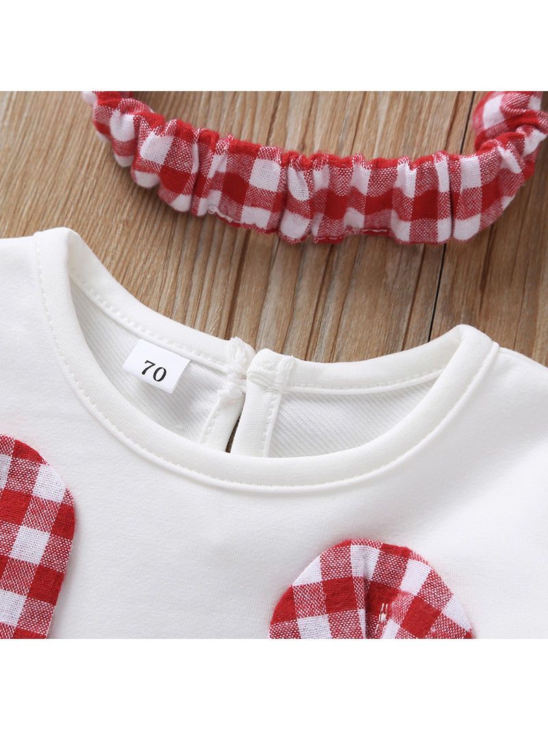 Fall Baby Girl Cute Outfit 2-Piece Plaid Dress Matching Headband - dianjiang-