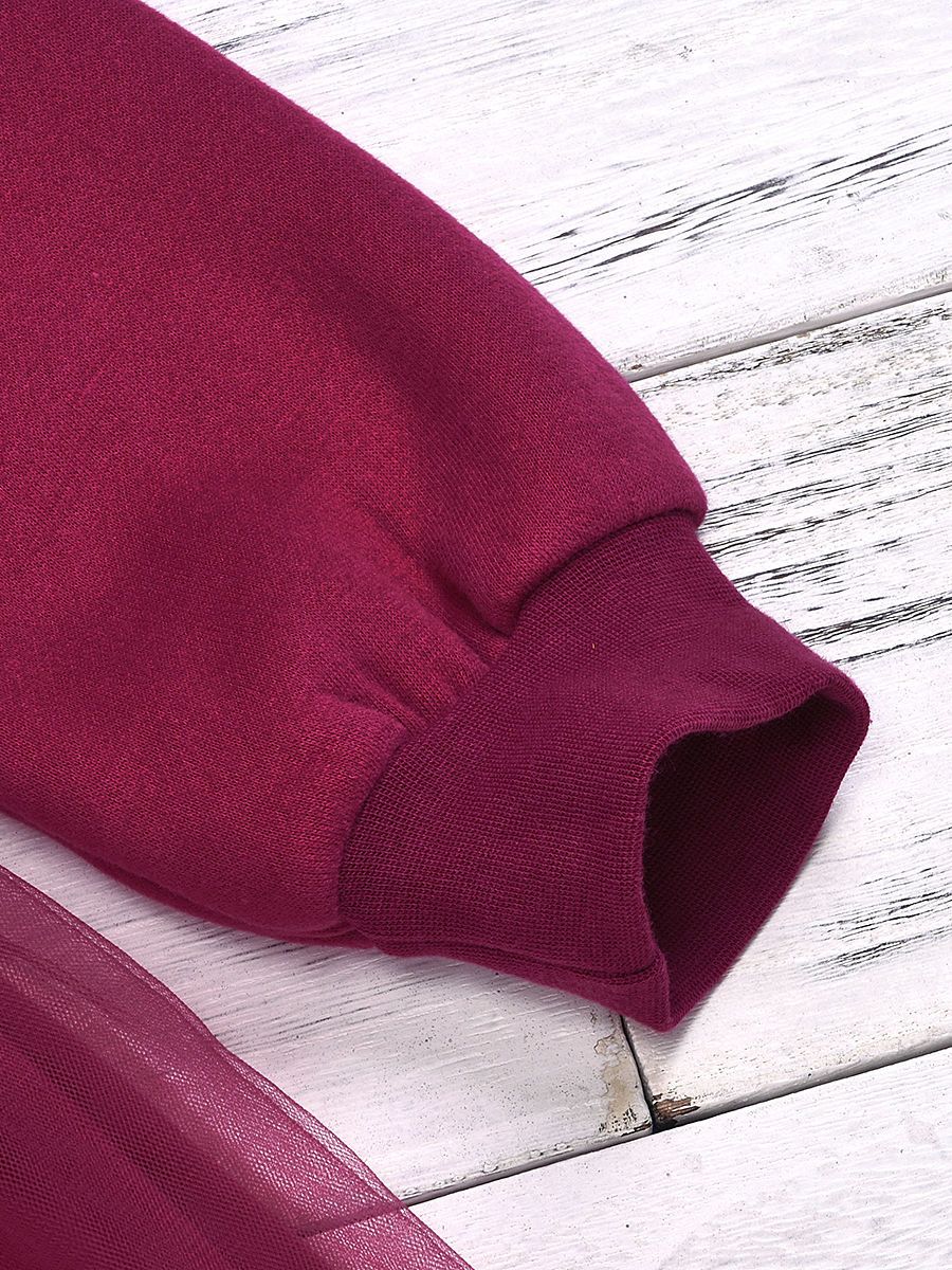 Fall Baby Little Girl Mesh Patchwork Crimson Dress - dianjiang-