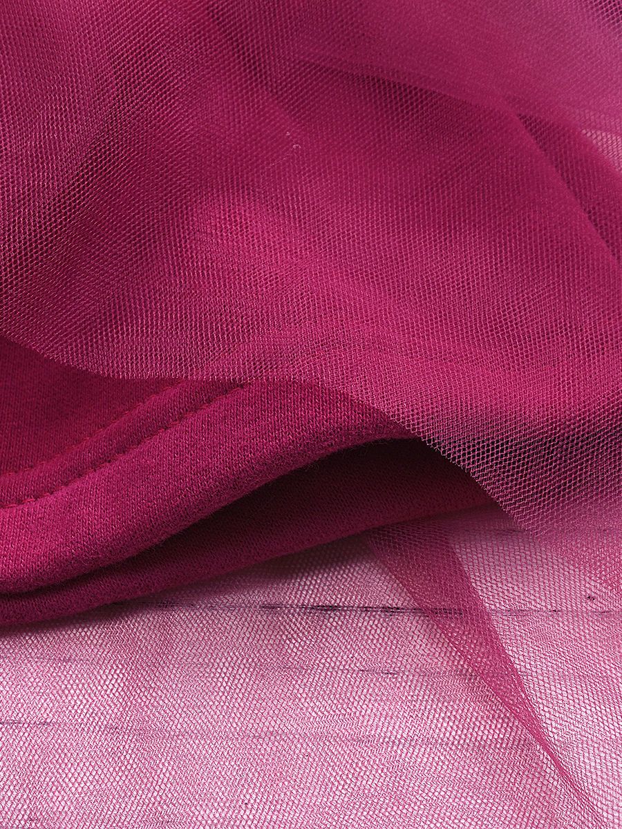 Fall Baby Little Girl Mesh Patchwork Crimson Dress - dianjiang-