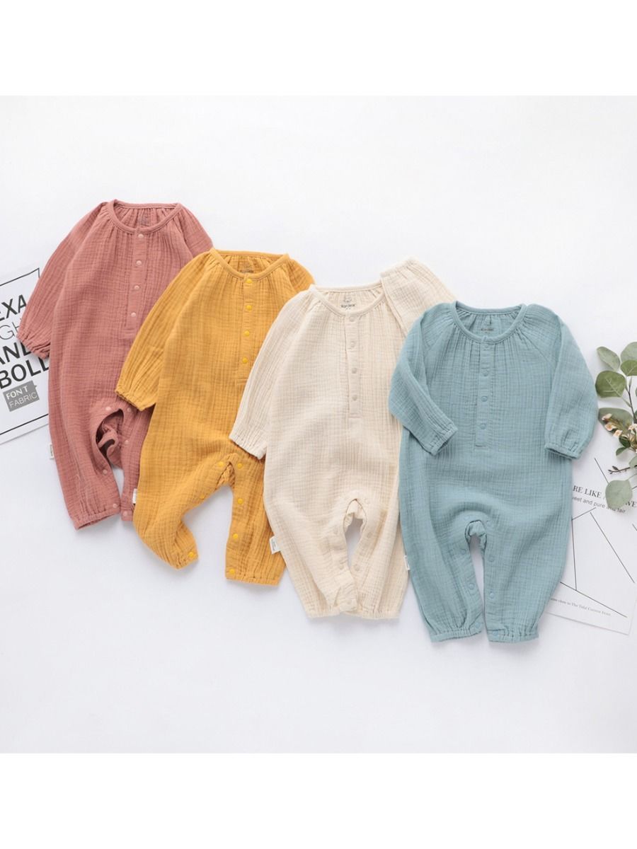 Fall Baby Muslin Overall Solid Color - dianjiang-