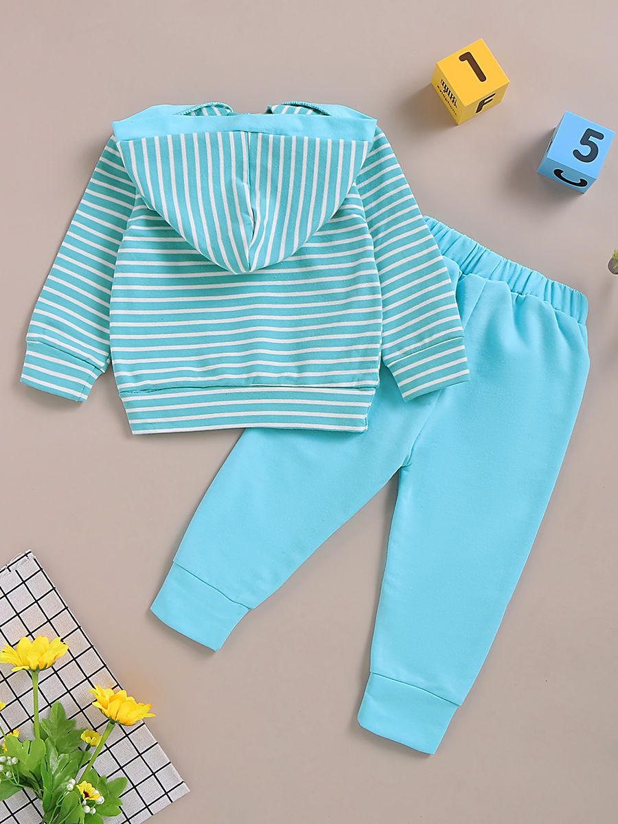 Fall Causal 2-Piece Set Stripe Hoodie & Trouser - dianjiang-