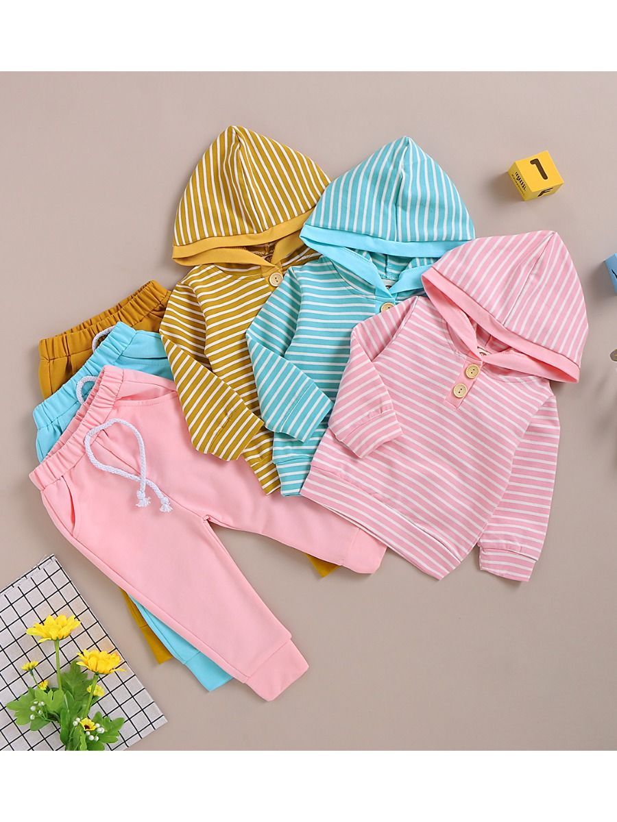 Fall Causal 2-Piece Set Stripe Hoodie & Trouser - dianjiang-