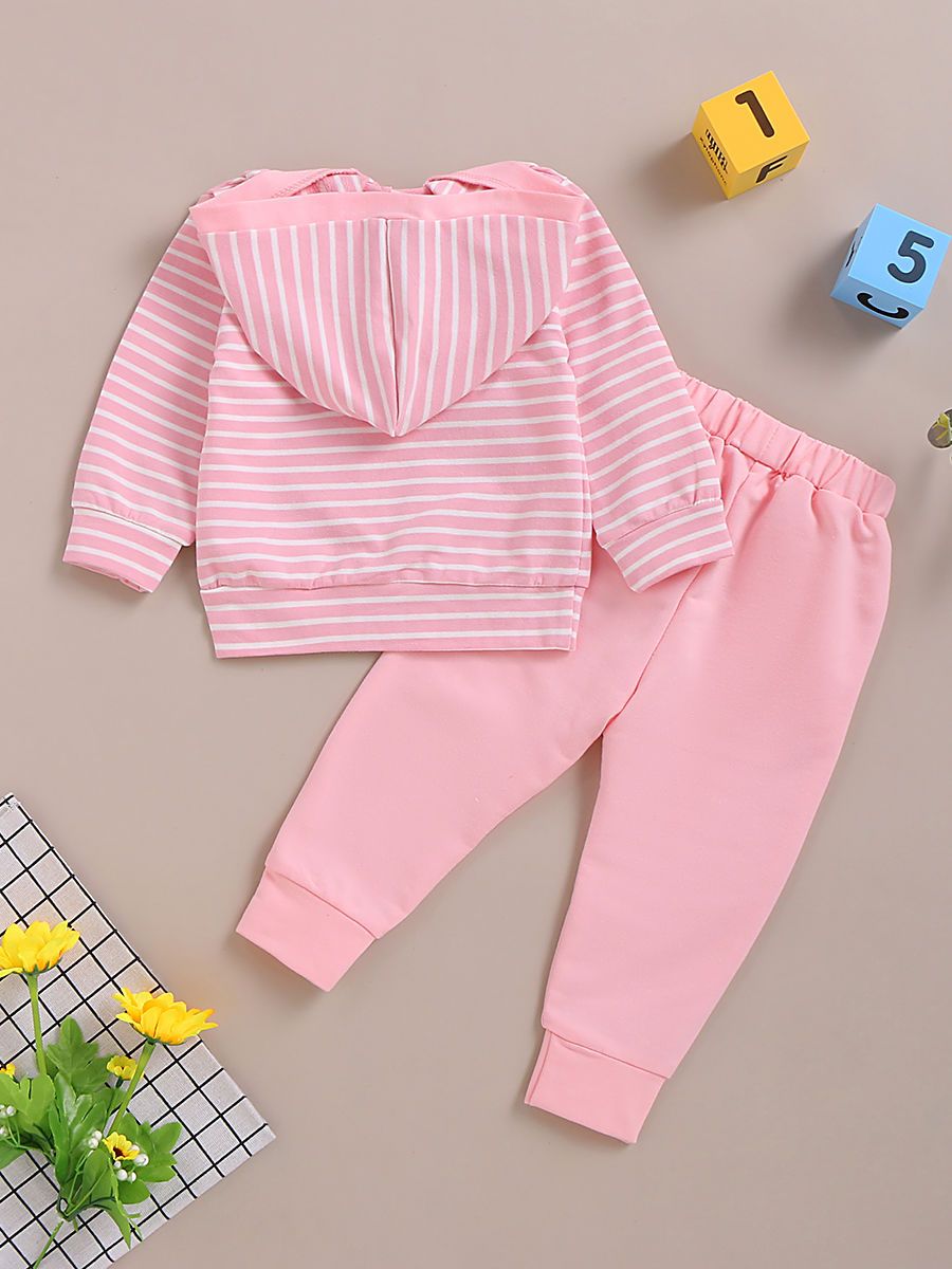 Fall Causal 2-Piece Set Stripe Hoodie & Trouser - dianjiang-